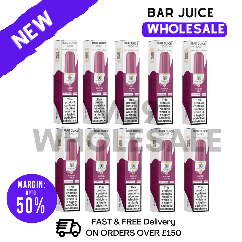 Buy Bulk Cherry Cola Bar Juice 5000 Nic Salt Box Of 10 - VU9 Wholesale