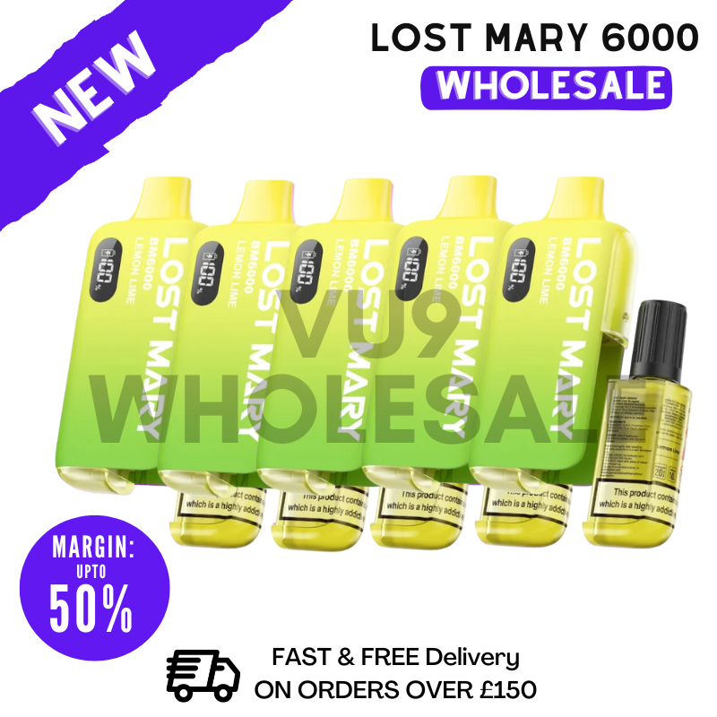 Buy Lemon Lime Lost Mary 6000 Puff 6K Bulk Buy - Box Of 5 - UK Vape World
