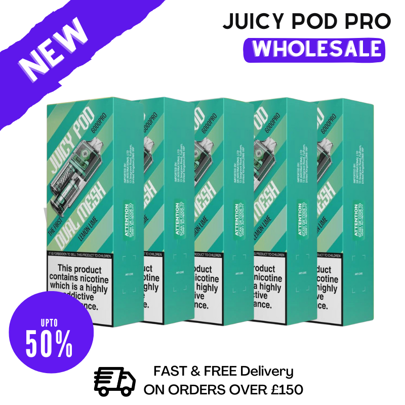 Bulk Buy Lemon Lime Juicy Pod 6000 Puff 6K Wholesale - Box Of 5 - VU9