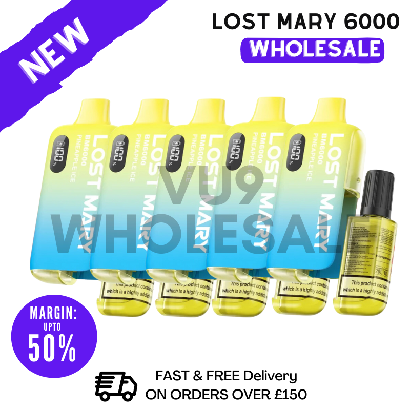 Shop Pineapple ICE Lost Mary 6000 Puff 6K Bulk Buy - Box Of 5 - UK Vape World