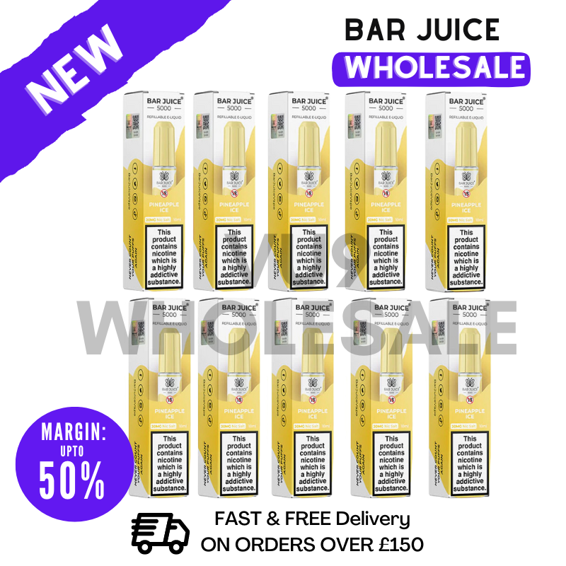 Bulk Buy Pineapple Bar JUICE 5000 Puff Vapes - VU9 Wholesale