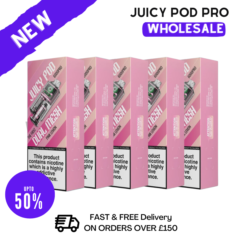 Bulk Buy Pink Lemon Juicy Pod 6000 Puff 6K Wholesale - Box Of 5 - VU9