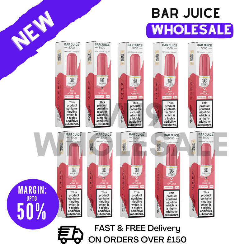 Red Apple ICE Bar Juice 5000 Nic Salt Box Of 10