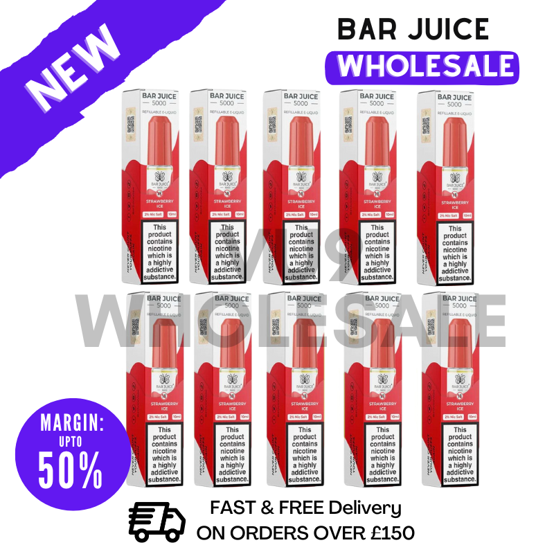 Strawberry ICE Bar Juice 5000 Nic Salt Box Of 10