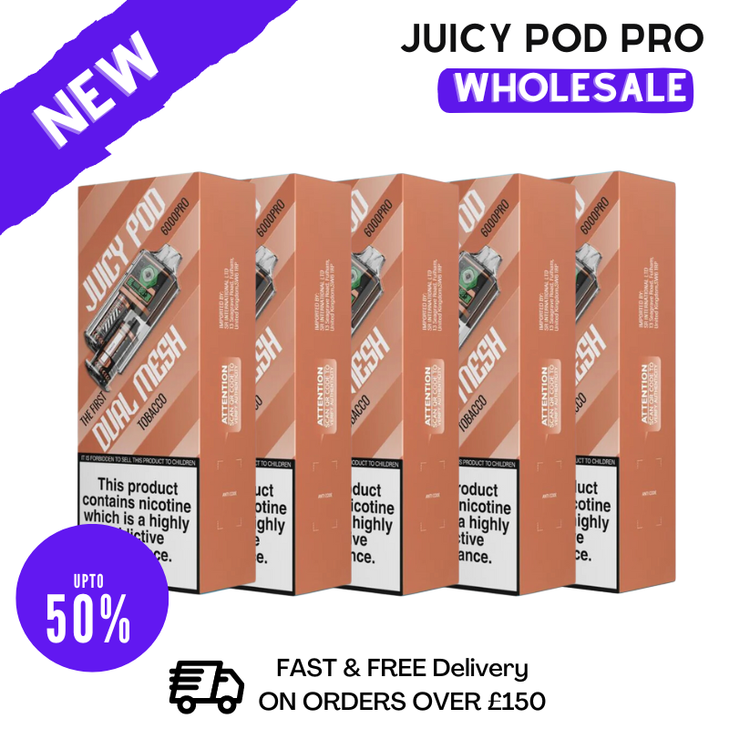Bulk Buy Tobacco Juicy Pod 6000 Puff 6K Wholesale - Box Of 5 - VU9