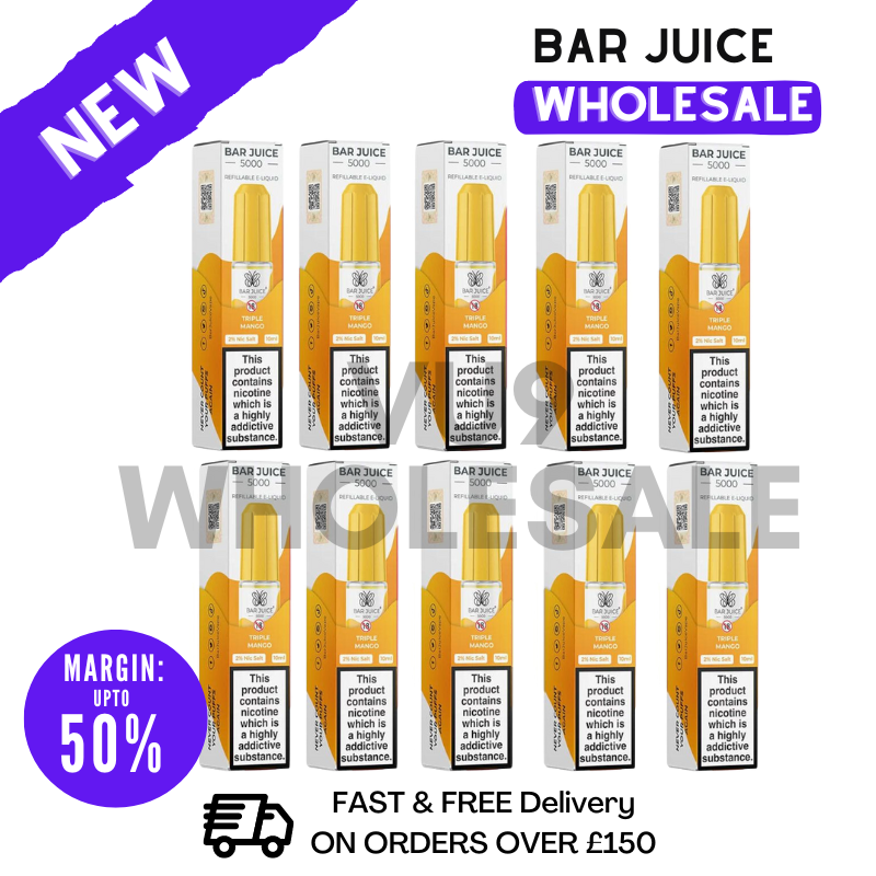 Shop Triple Mango Bar Juice 5000 Nic Salt Box Of 10 - VU9 Wholesale