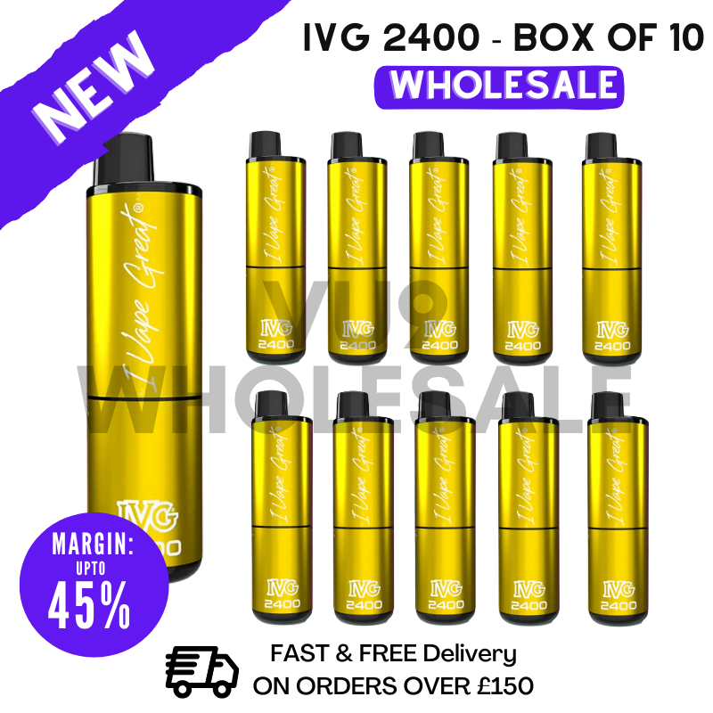 Yellow Edition IVG 2400 Prefilled Pod Kit Vapes Bulk Buy - Box Of 10