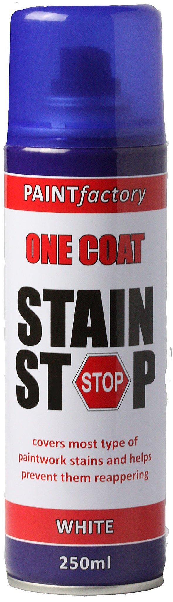 Paint Factory One Coat Stain Stop White Spray 250ml 1063 (Parcel Rate)