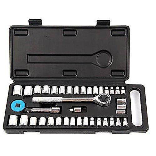 39 Piece Drive SOCKET SET Tool Kit RATCHET Wrench Extension Bar & Handled Case 2667 (Big Parcel Rate)