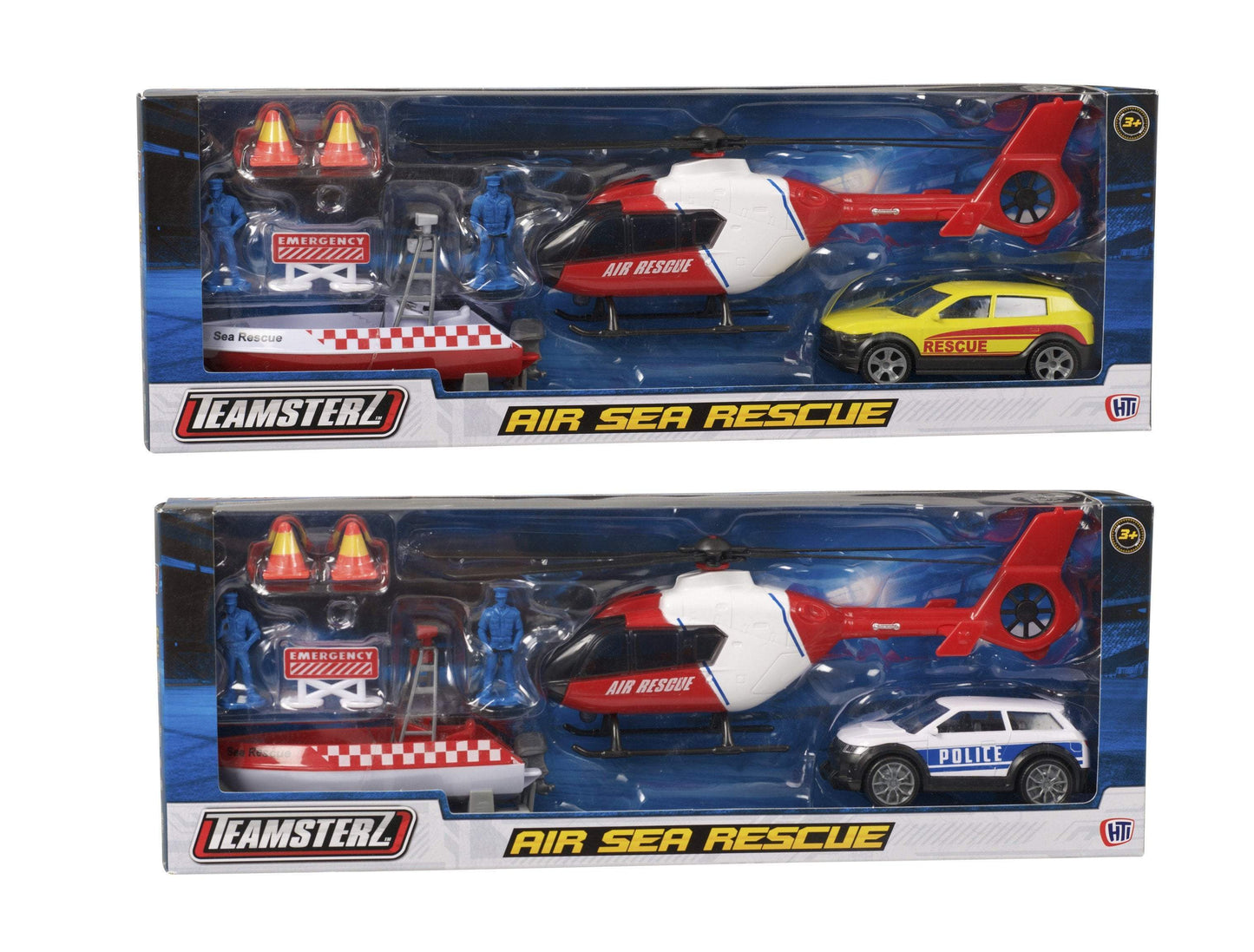 Teamsterz Air Sea Rescue Play Toy Game Helicopter Rescue Boat Rescue Jeep Set 6241 (Parcel Rate)