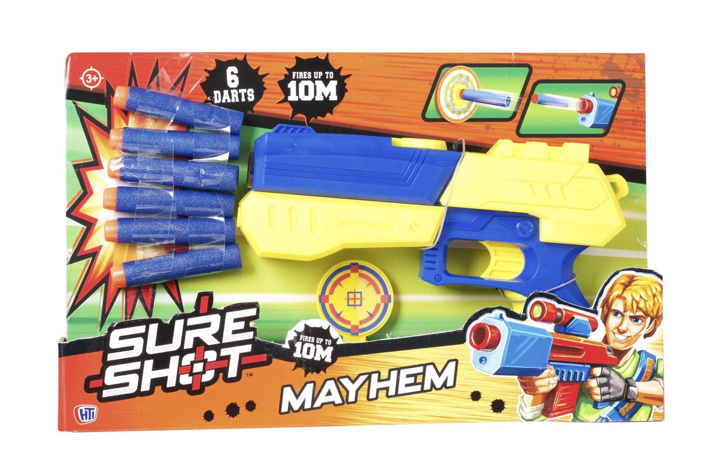 Sure Shot Kids Mayhem Pump Foam Blaster Dart Strike 6 Darts 7581 (Parcel Rate)