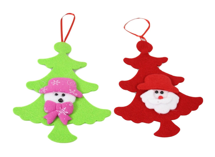 Christmas Hanging Felt Novelty Decorations Christmas Tree Shape Assorted Designs 1453 (Large Letter Rate)