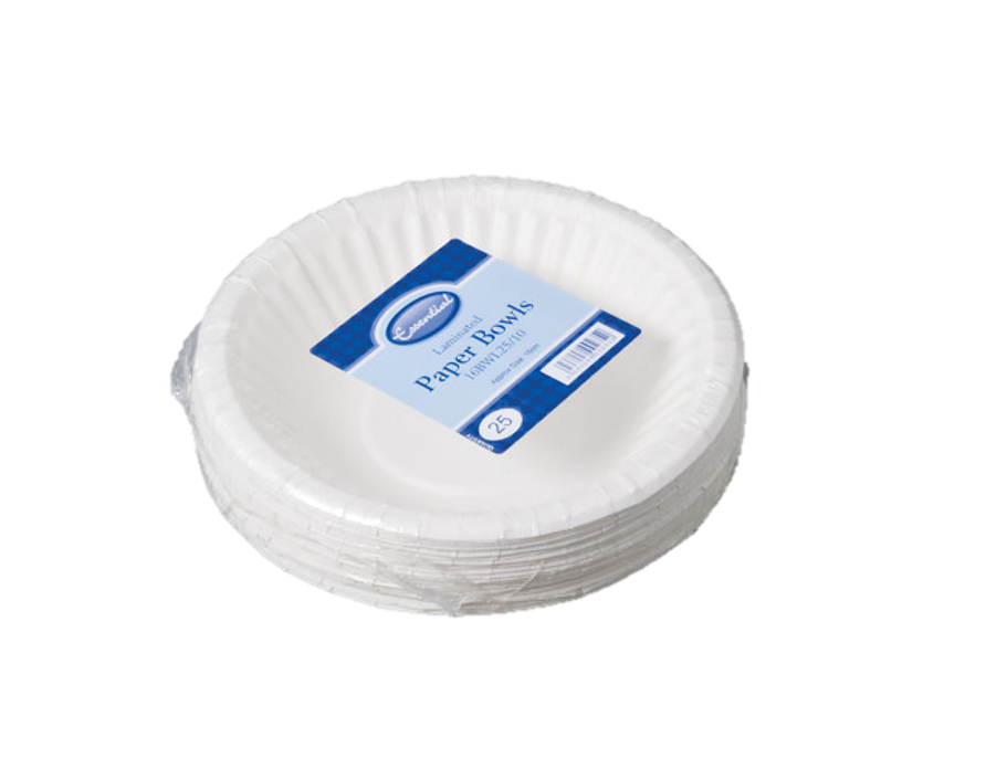 Paper Bowls 16 cm Pack of 25 16BWL25 (Parcel Rate)