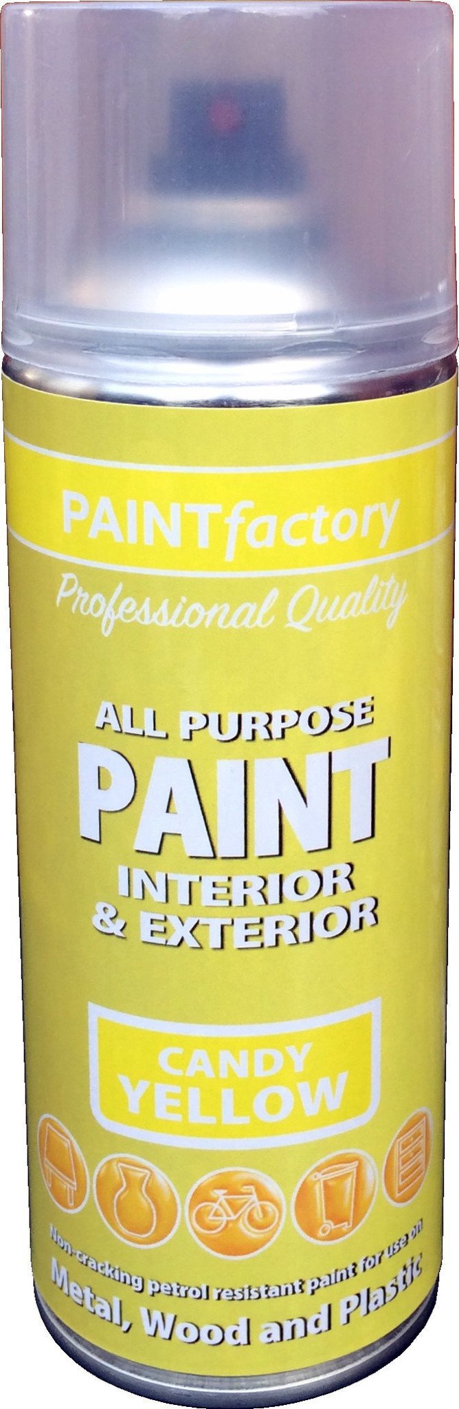 Paint Factory All Purpose Paint Spray Candy Yellow 400ml 1764 (Parcel Rate)