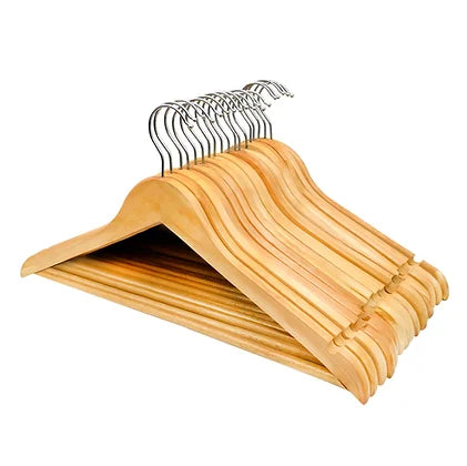 1 Pack of 20 Wooden Clothes Coat Hangers 44 x 23 cm 600070 WH2 (Parcel Rate)