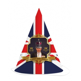 Coronation 8 Pack Party Hats King Charles III 850127 (Parcel Rate)