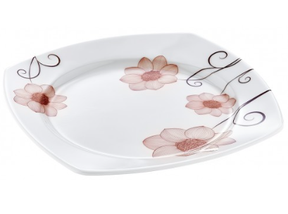 Melamine Square Service Plate 18cm Assorted Designs Random Sent ALBDKR218 (Parcel Rate)