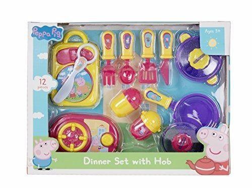 12 Pc Childrens Peppa Pig DINNER SET with HOB 4961 (Parcel Rate)