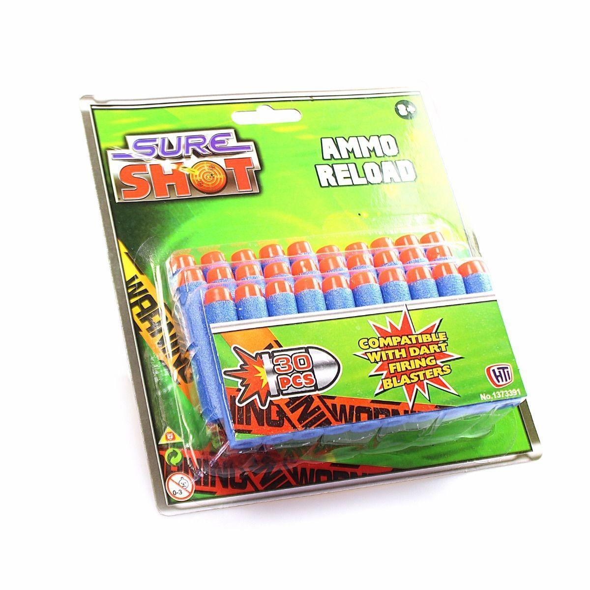 Kids 30 x Sure Shot AMMO RELOAD Compatible With Dart Firing Blaster Guns 3911 (Parcel Rate)