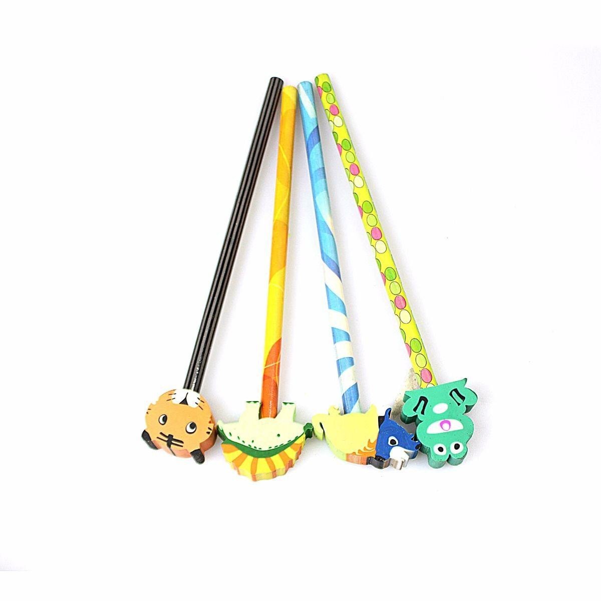 Children's Writing Novelty Pencils With Animal Erasers (Parcel Rate)