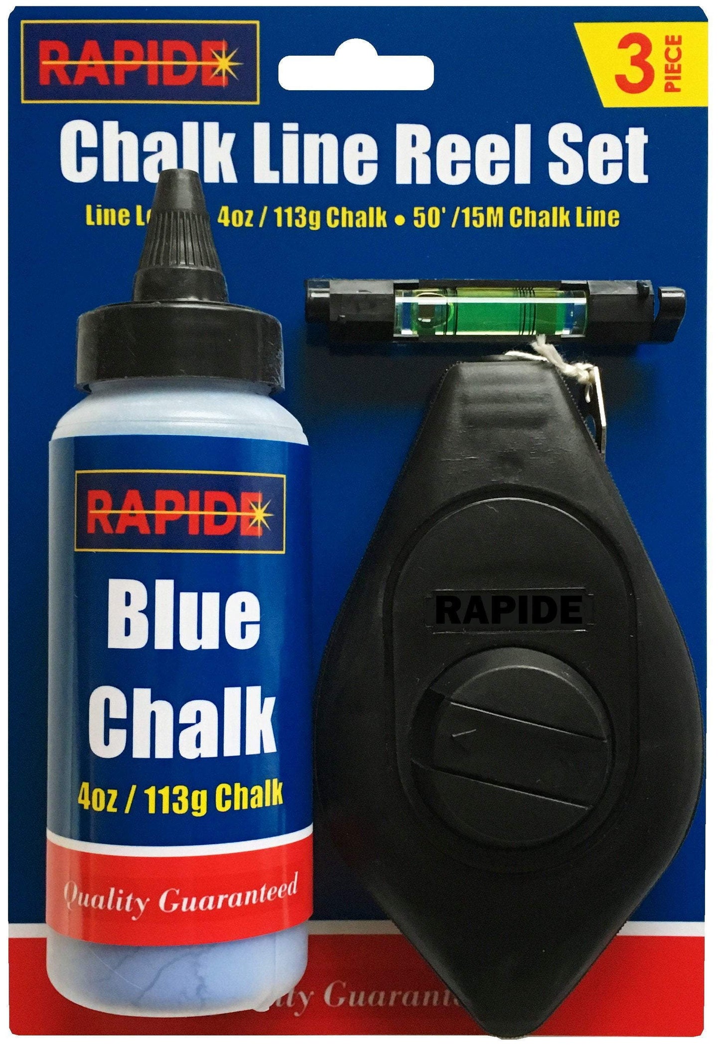 Rapide Chalk Line Reel Set 15m Strait Blue Level Irwin 113g 30 Metre Line Diy 2455 (Parcel Rate)