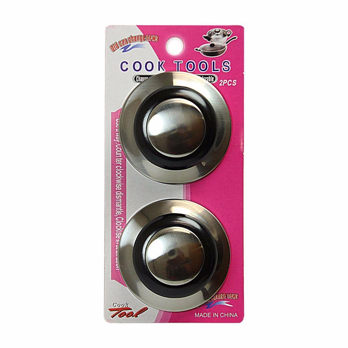 2 Silver Coloured Pan lid Knobs With Screws 2914 (Parcel Rate)