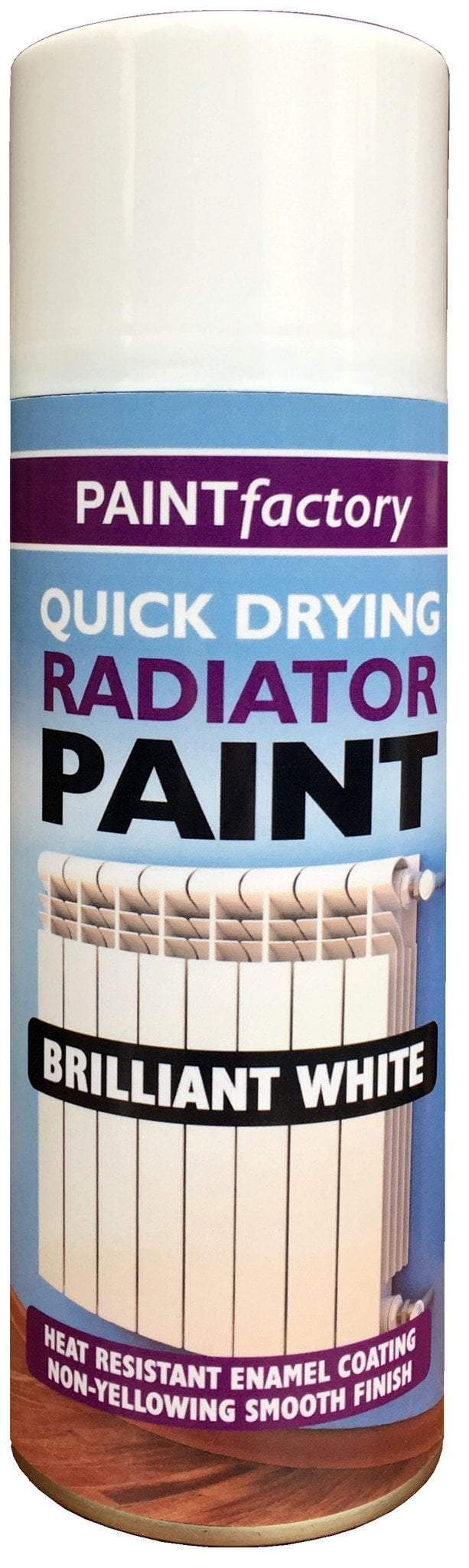 Paint Factory Quick Drying Radiator Paint Brilliant White 400ml 2559 (Parcel Rate)