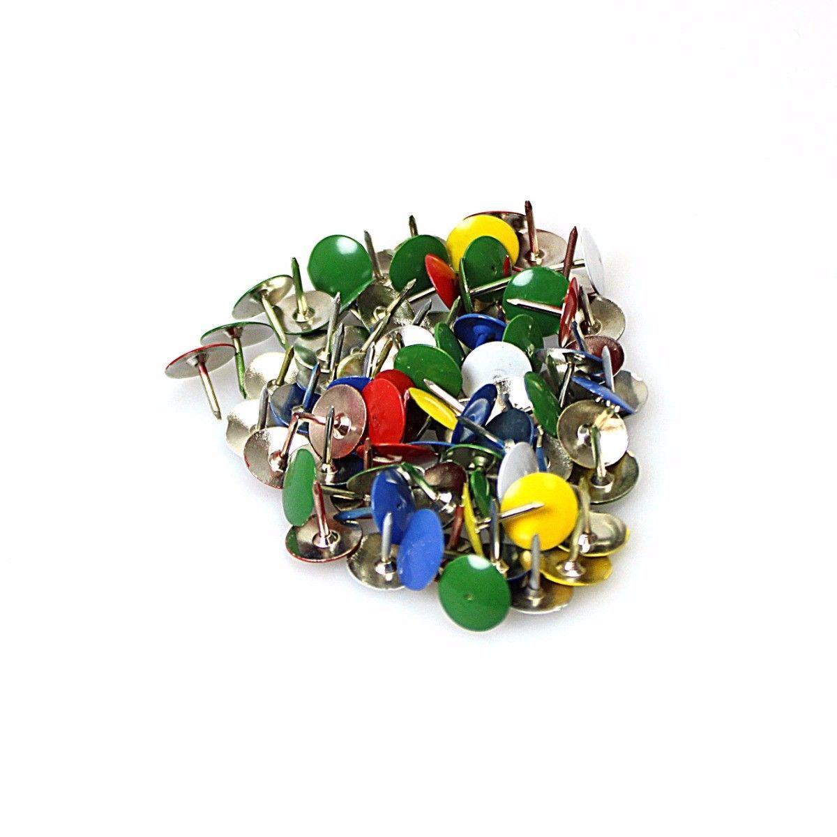 Assorted Colour Pack Drawing Pins Plastic Round Head Push Pins (Large Letter Rate)
