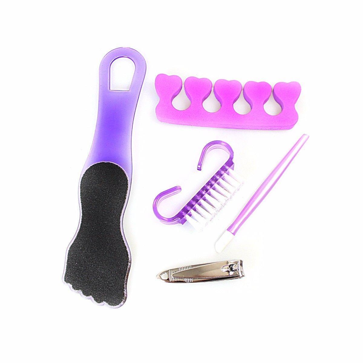 Handy Pedicure Gift Nail Care Set Includes Foot Scrubber Nail Clipper & Brush 2866 (Large Letter Rate)