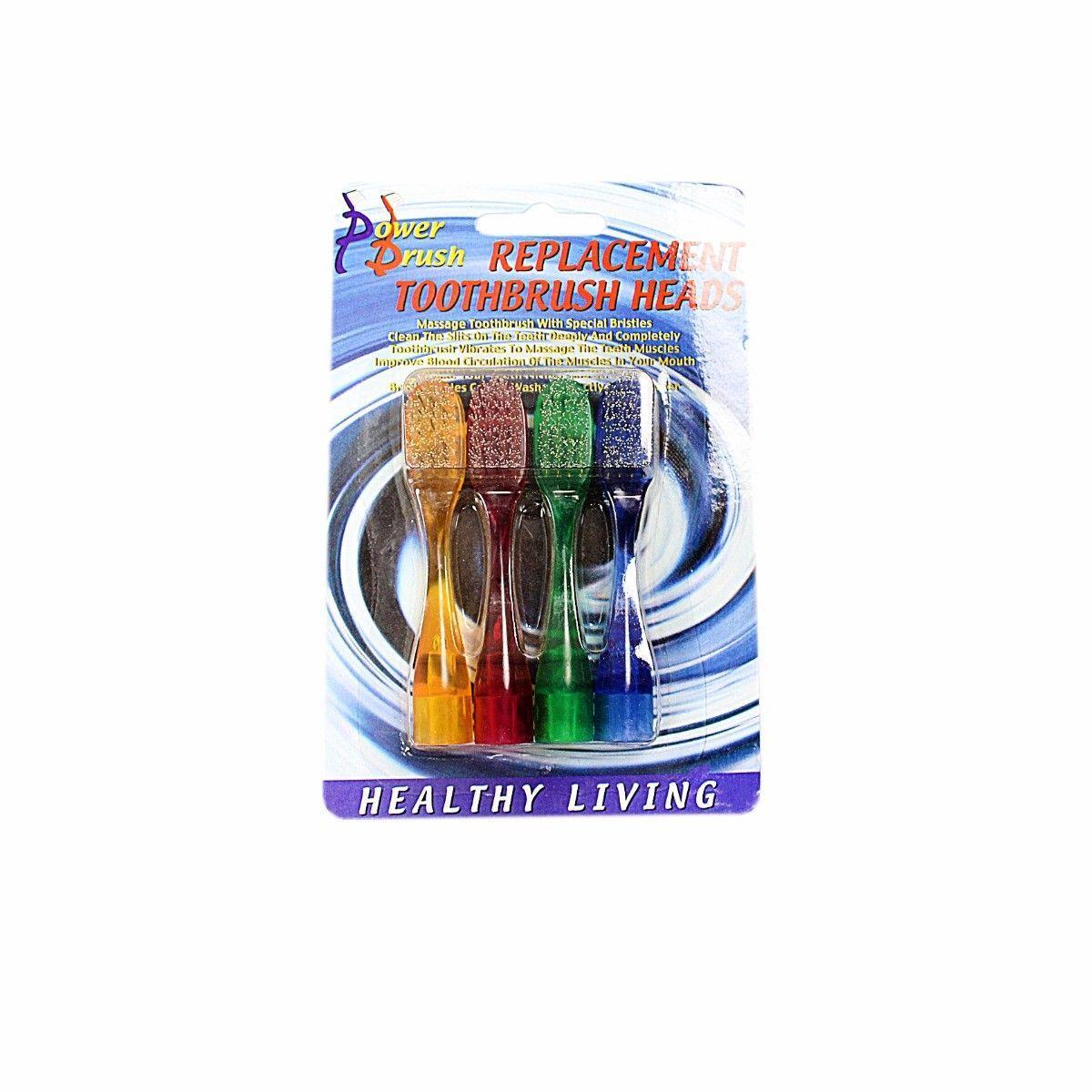 New Replacement Toothbrush Heads Soft Bristle Pack Of 4 Assorted Colours 0867 (Large Letter Rate)