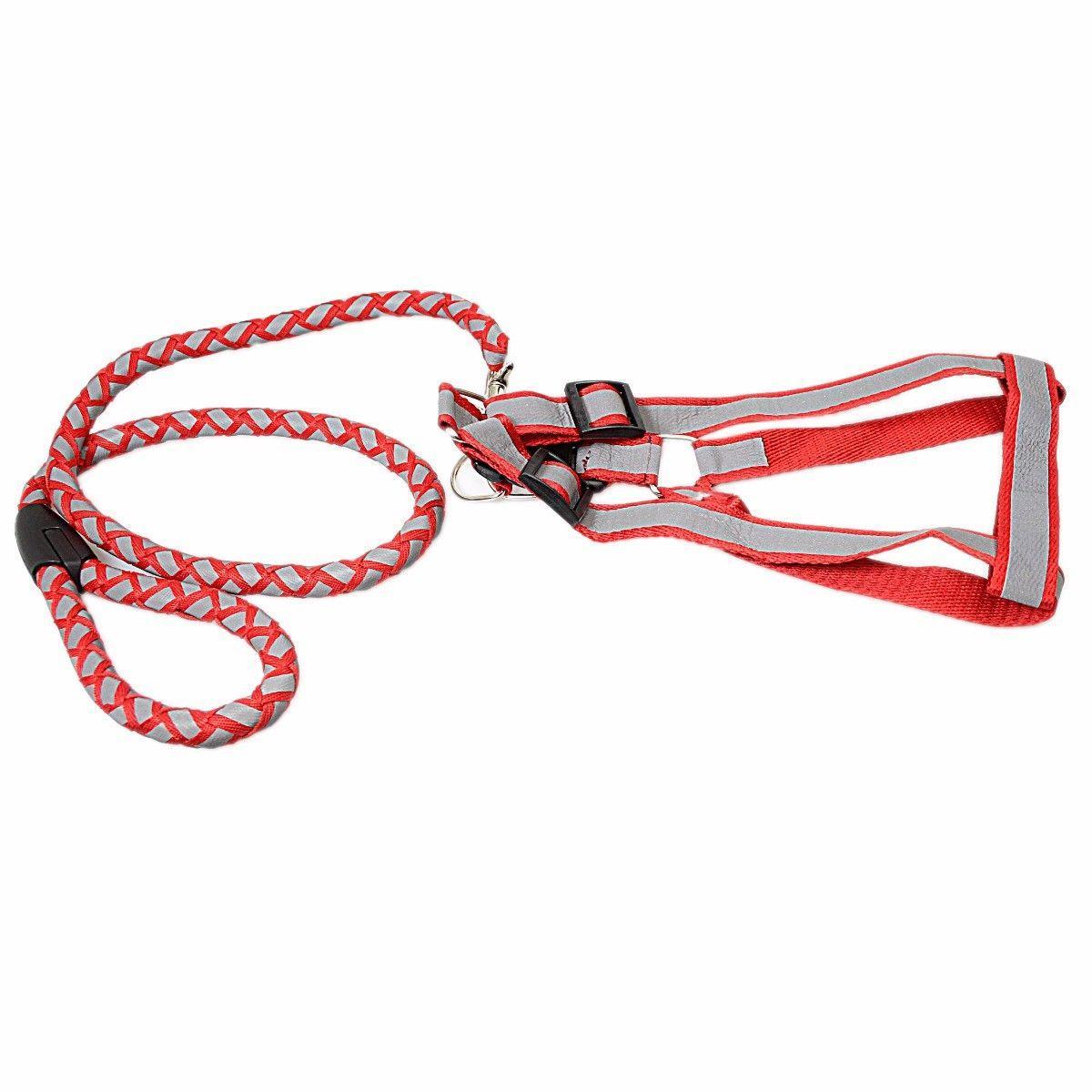 Step In Reflective Nylon Pet Dog Harness With 100cm Leash Lead 0077 (Large Letter Rate)