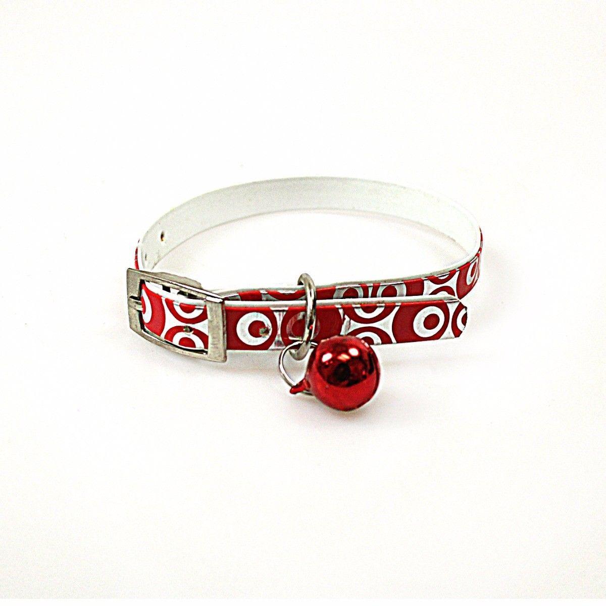 Plastic Metallic Printed Assorted Colour Dog Pet Collar With Bell 32cm 3200 (Large Letter Rate)