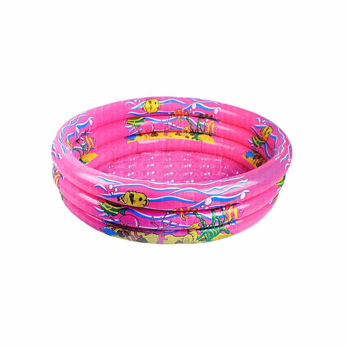 3 Ring Round Swimming Pool Inflatable For Kids Toddler Indoor/Outdoor 120 x 40cm 2657 (Parcel Rate)
