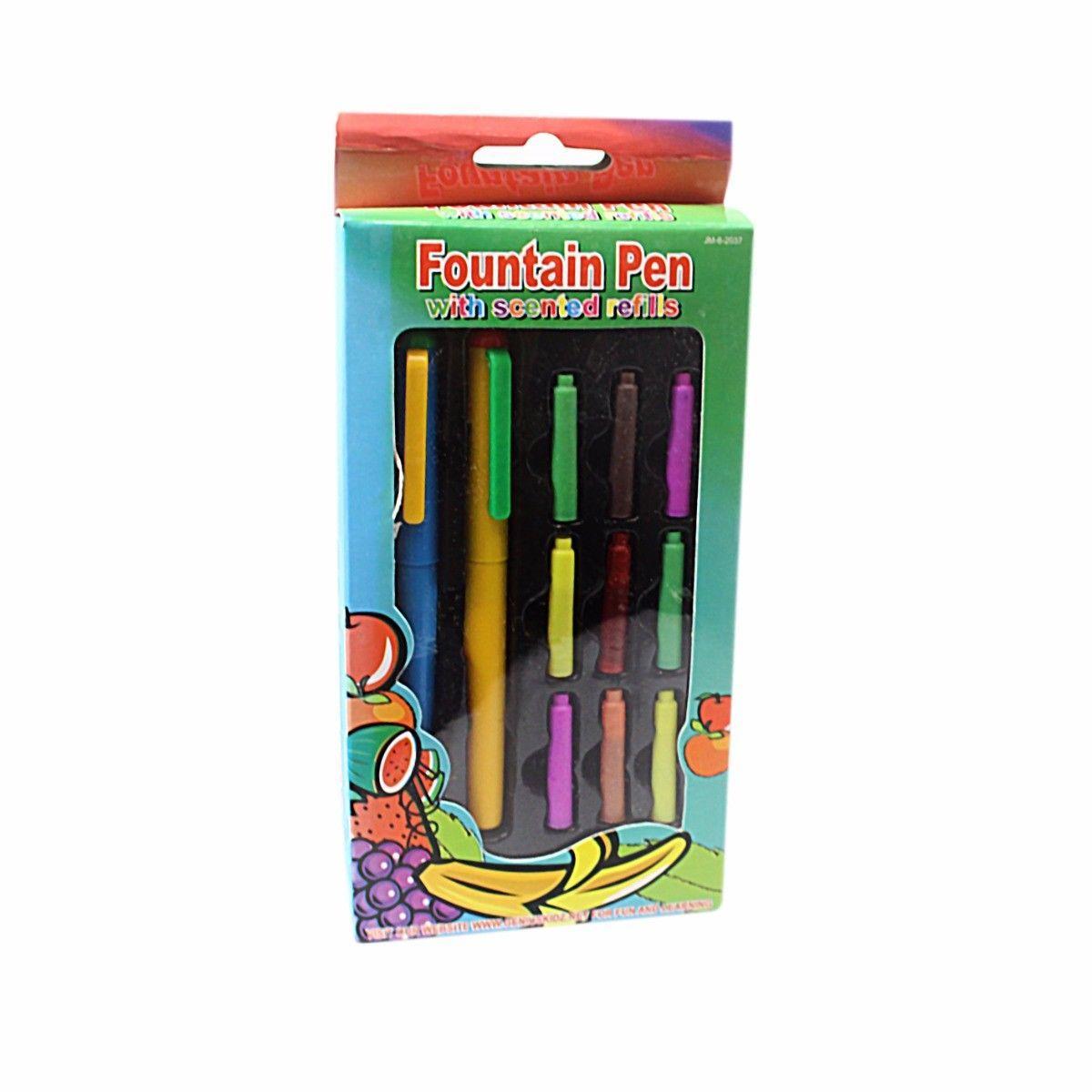 Children's Fountain Pen With 9 Scented Refills Included Assorted Colour 2037 (Large Letter Rate)