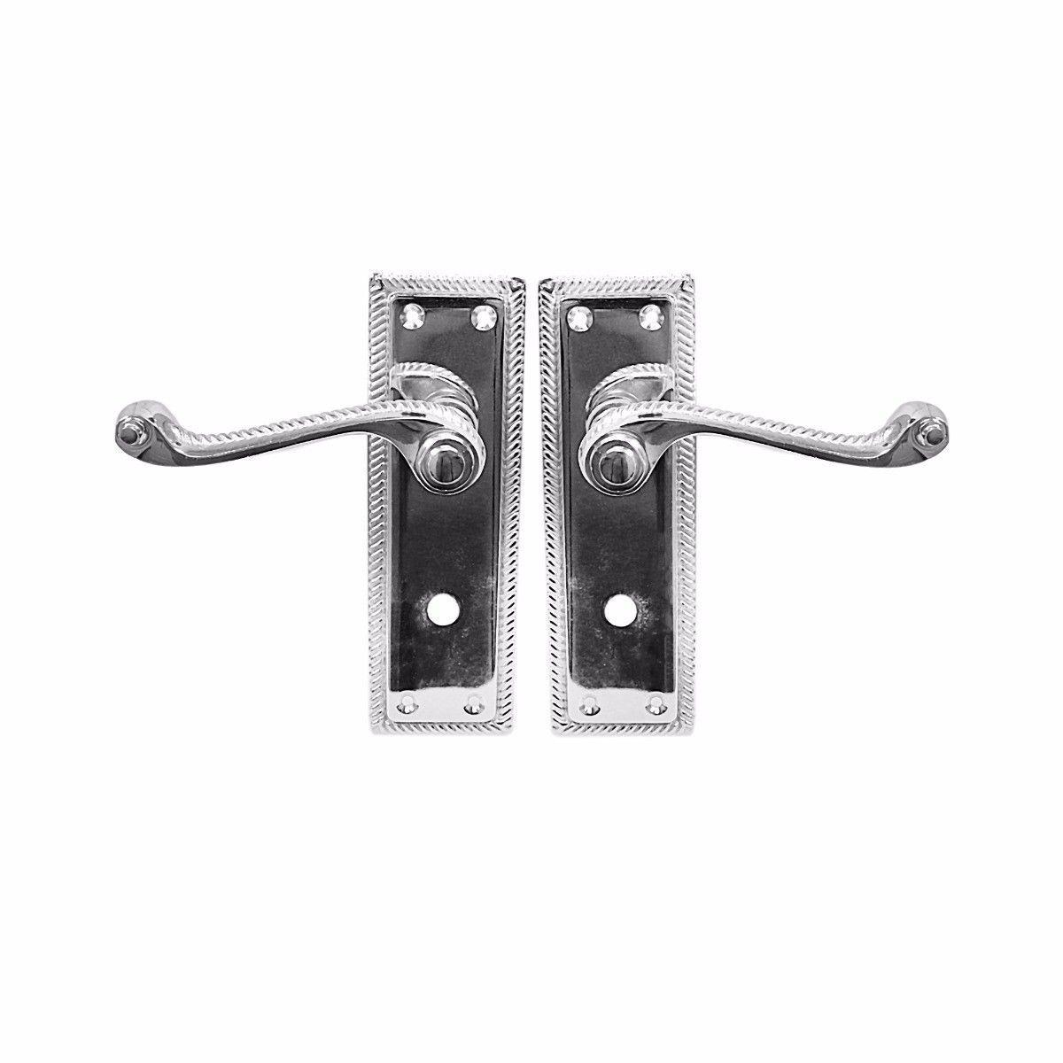6'' Georgian Bathroom Chromed Handle 1 Pair With Screws 0655 (Parcel Rate)