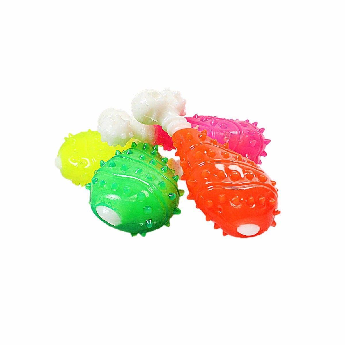 Silicone Dog Toy Chicken Bone Shaped Chewing Toy Assorted Colours 12cm Pets 4750 (Parcel Rate)