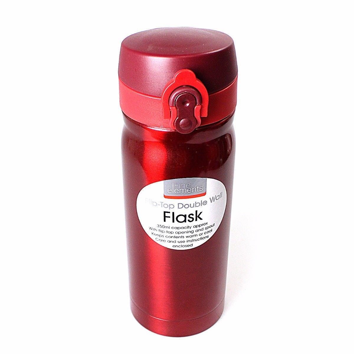 350ML Stainless Steel Flip Top Double Wall Flask In Red and Blue 1454 (Parcel Rate)
