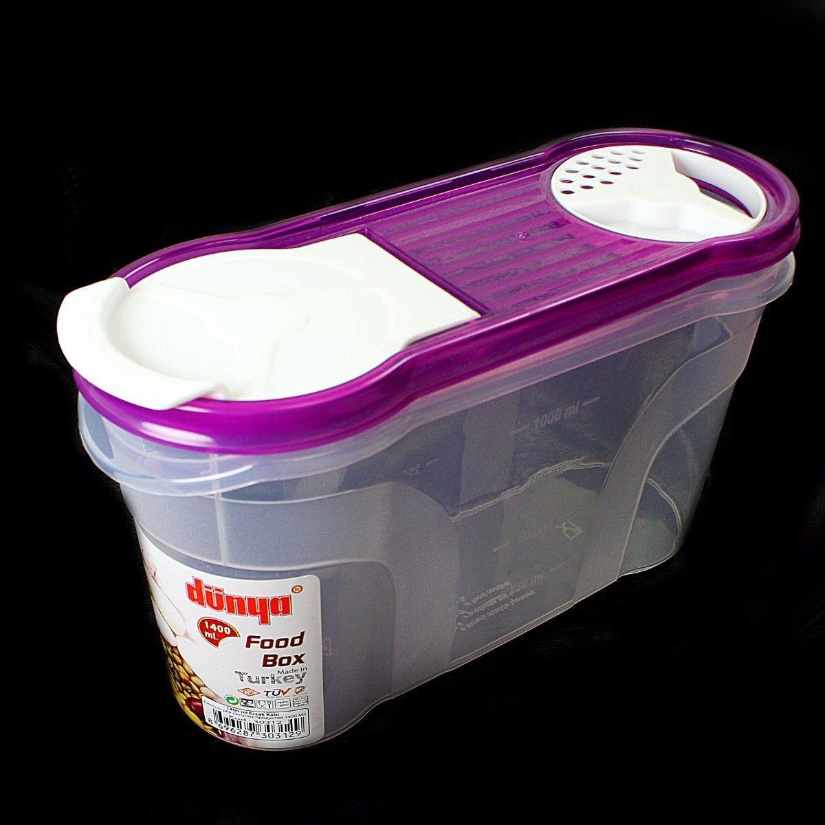 Cereal Dispenser Store Storage Box Kitchen Lid Foods Rice Pasta Container 1400ml (Parcel Rate)