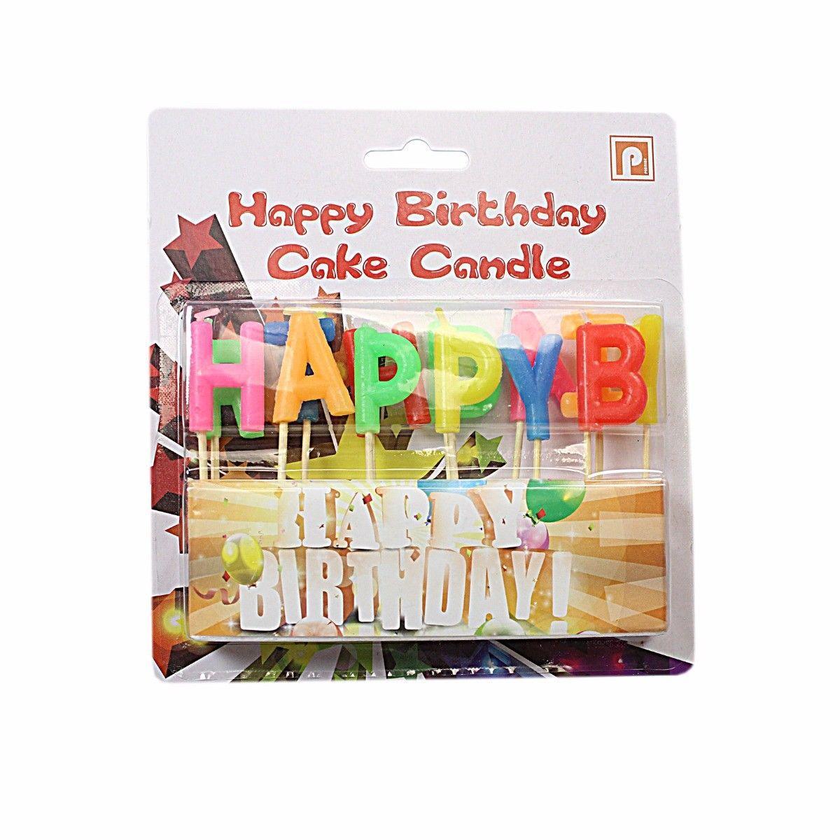 13pc Happy Birthday Candle Set Cake Celebration Party Decoration Coloured Letter 0235 (Large Letter Rate)