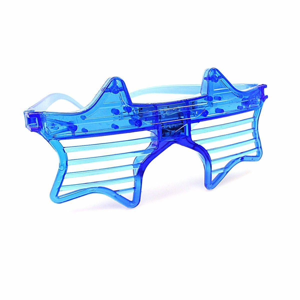 Flashing LED Blinking Light Up Slotted Shutter Shades Glow Glasses Club Party UK 4856 (Large Letter Rate)