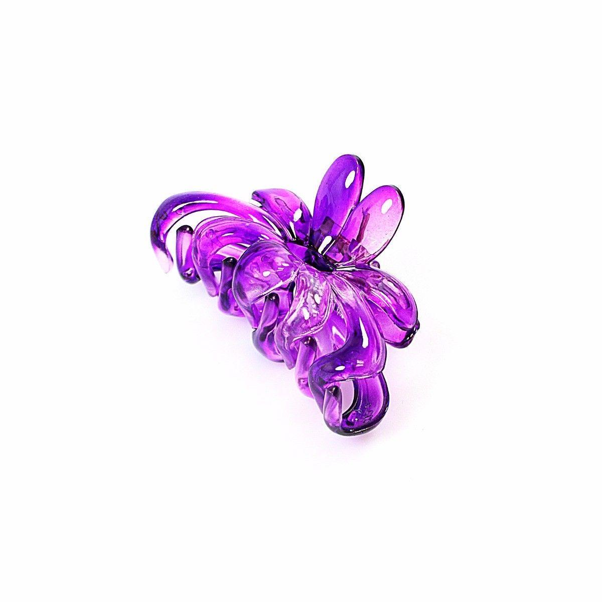 Hairstyling Long Floral Design Hair Clip/Claw With Teeth Grip Hair, Approx 12cm 2315 (Large Letter Rate)