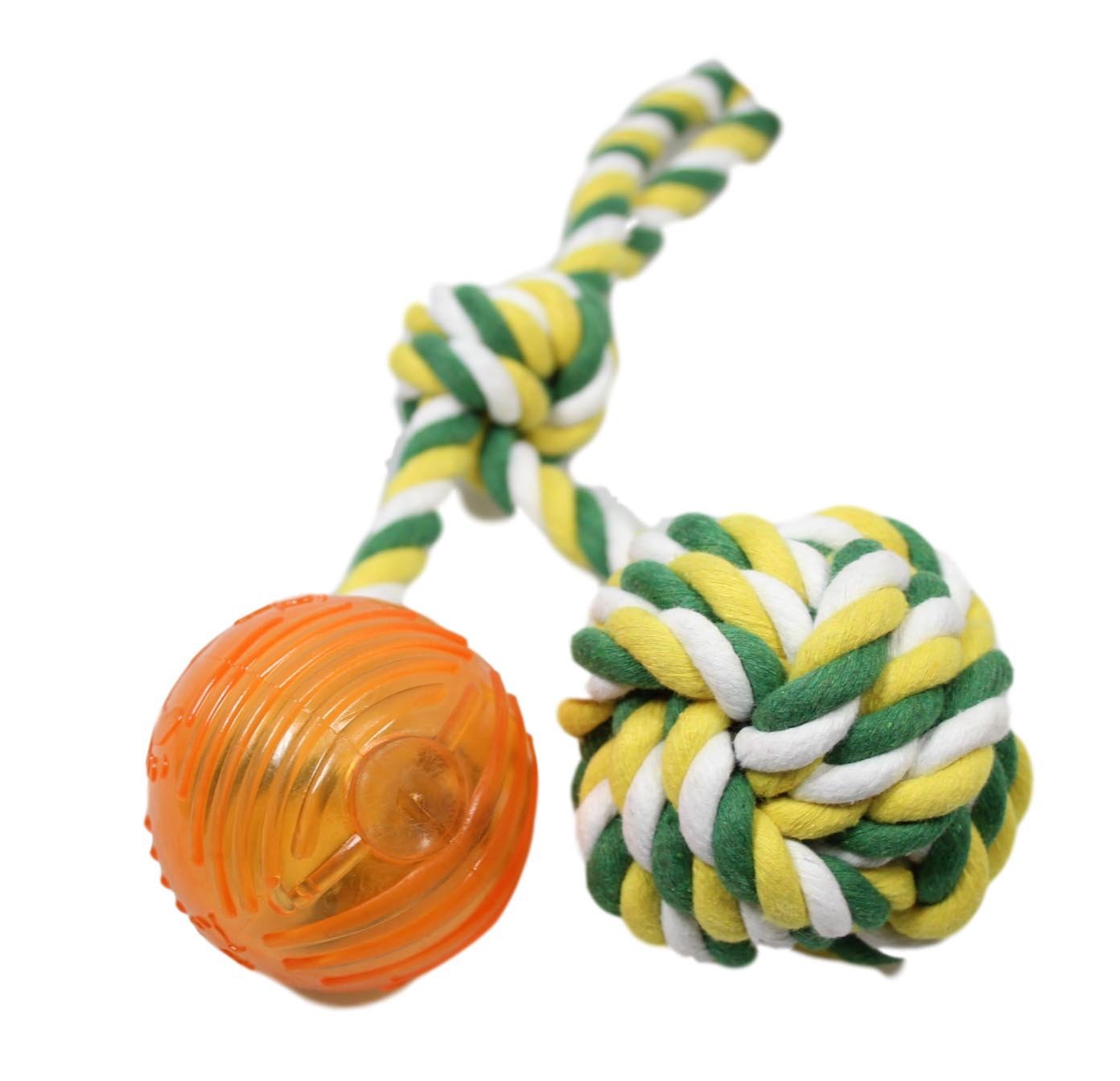 Pets Dog Teething Toy Chewing Fetch Toy With Ball On A Rope 30cm 3945 (Parcel Rate)
