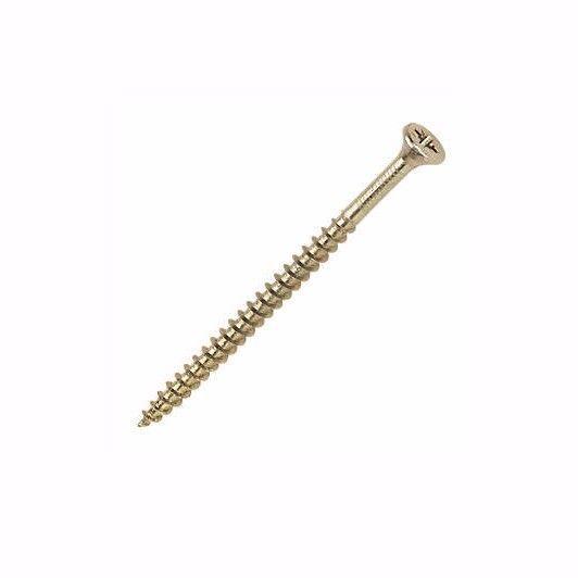 5.0 x 100 Pozi Countersunk Hardened Chipboard Wood Screws Yellow Pk of 9 0379 (Large Letter Rate)
