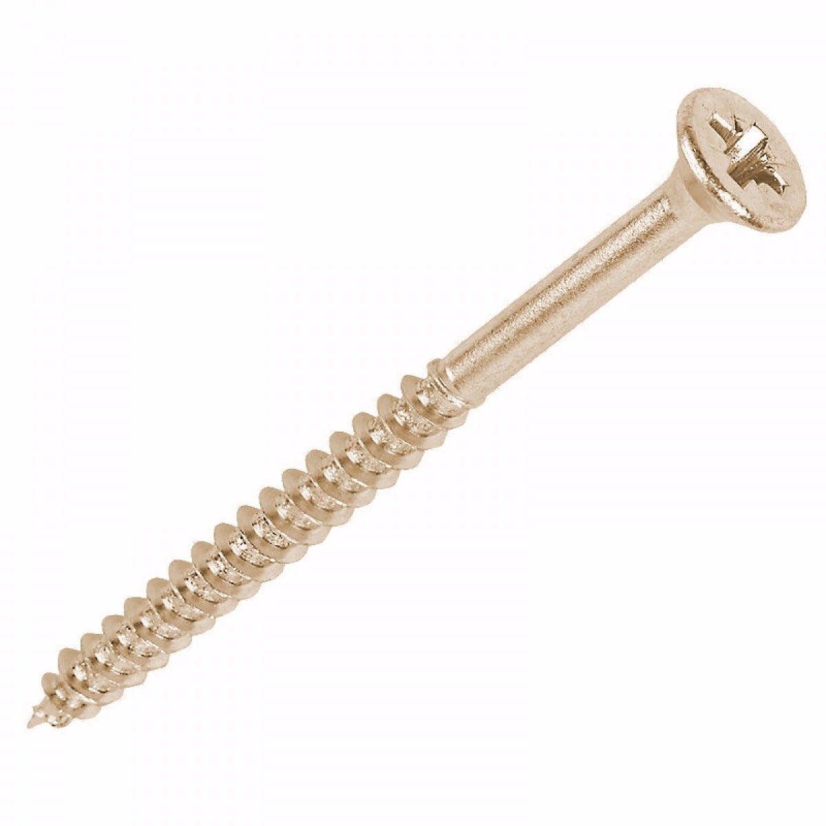 5.0 X 80 Pozi Countersunk Hardened Chipboard Wood Screws Yellow Plated DIY 3096 (Large Letter Rate)