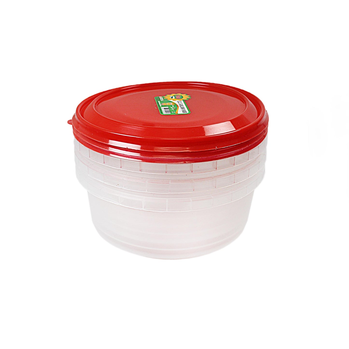 3 Pack Round Plastic Food Container Storage Box 7cm x 15cm H0936 (Parcel Rate)