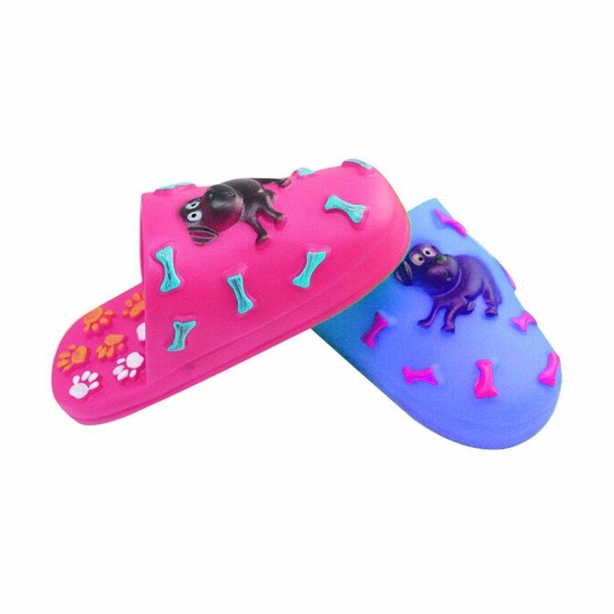Squeaky Soft Pet Rubber Dog Slipper Training Chew Fetch Play Teething Toy 4265 (Parcel Rate)