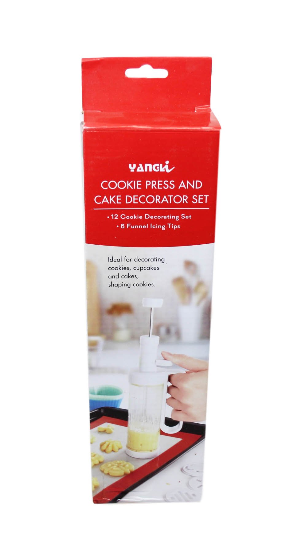Cookie Press and Cake Decorator Set, 12 Cookie Decor Set, 6 Icing Funnels 4160 (Parcel Rate)