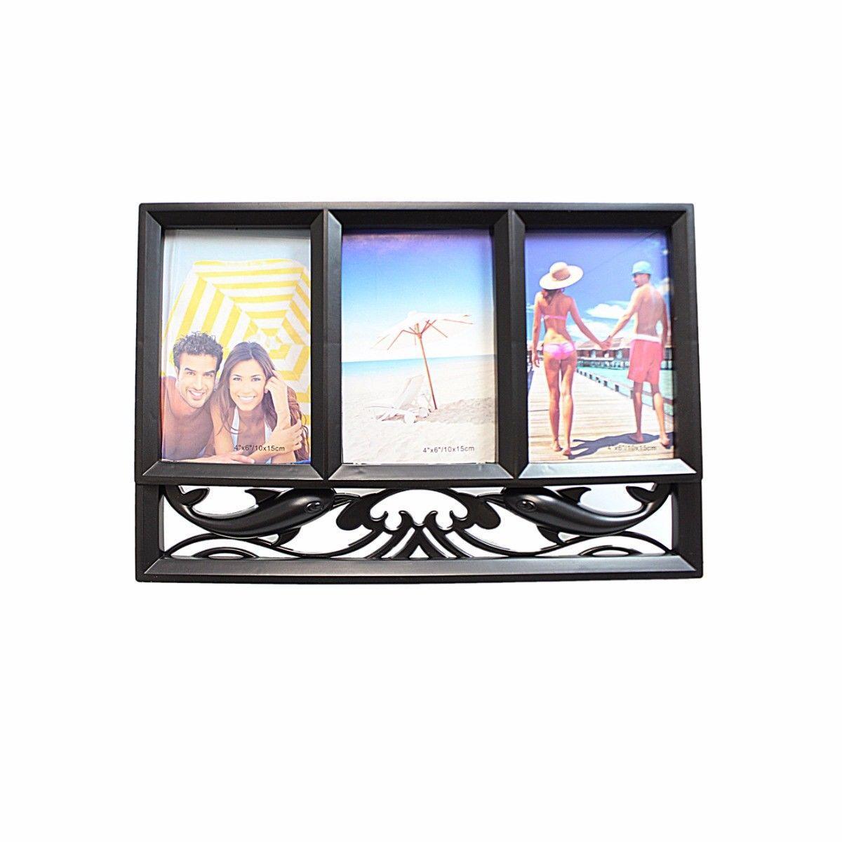 Black Whale Design Photo Frame, 3 Picture Photo Frame 10cm x 15cm 3153 (Parcel Rate)