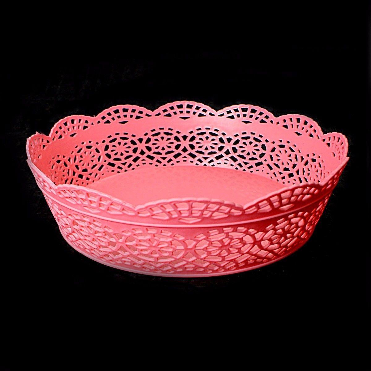 Fancy Plastic Assorted Colour Basket 18.5cm 2534 (Parcel Rate)