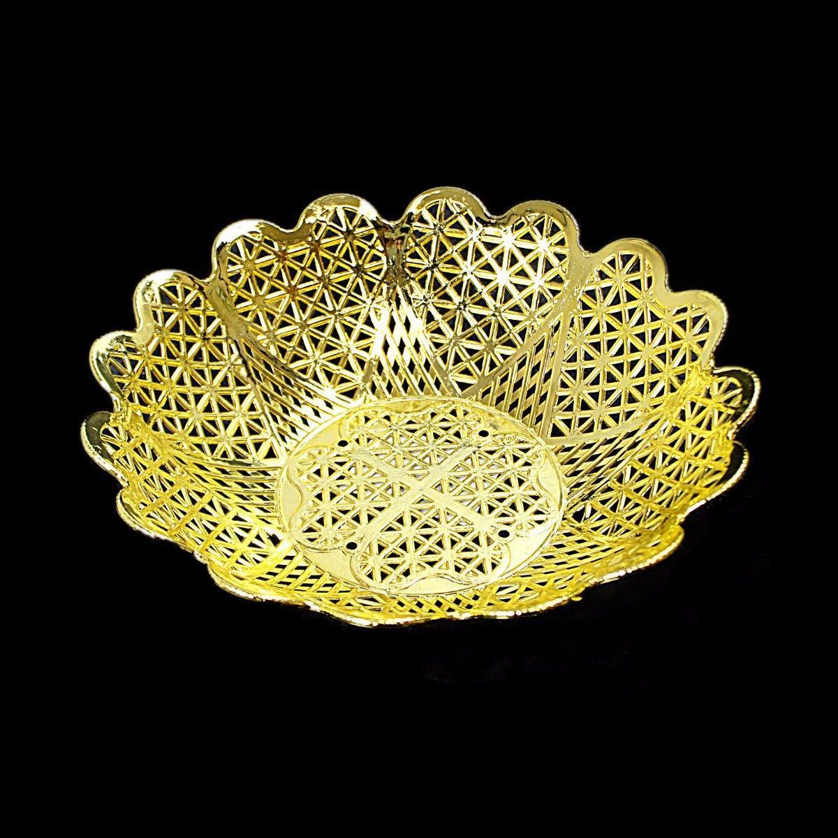 Gold and Silver Plated Plastic Baskets for Multipurpose Use 16.5cm 3441 (Parcel Rate)